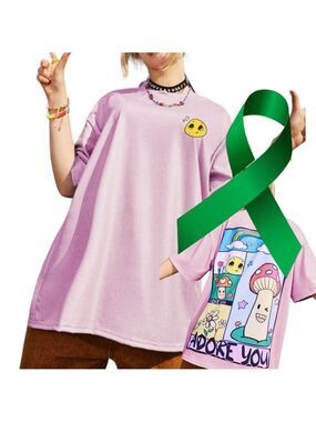 Adore You x Mental Health Graphic oversized t-shirt size NWT